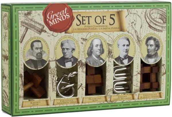 TRÉ- OG METALGÁTUSETUR 5 Í 1 – STÓRIR HUGAR – FYRIR KARLA