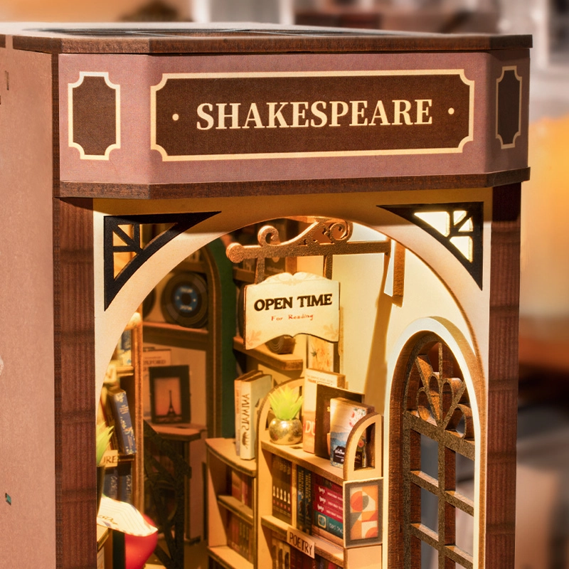 Rolife DIY 3D Book Nook Kit - Bookstore Shakespeare - Mynd 4